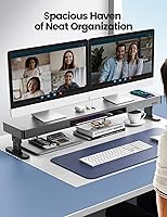 Meatanty Dual Monitor Stand with Adjustable Heights and USB Hub — image 5