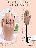 PALPTASN Silicone Practice Hand for Acrylic Nails with Stand Bracket (Right Hand, Ivory White) — image 3