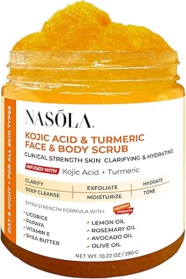 Nasola Kojic Acid Turmeric Face and Body Scrub 12.31oz