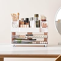UFORU Makeup Organizer for Vanity with 2 Large Drawers, White — image 8