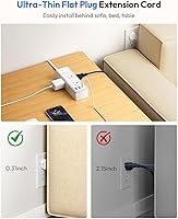 NTONPOWER Flat Plug Power Strip 15 ft Extension Cord Surge Protector — image 6