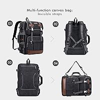 WITZMAN Canvas Travel Backpack A6617-3 Black 17-inch Laptop — image 7