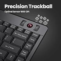 Perixx PERIBOARD-505H Wired Mini Keyboard with Trackball — image 3