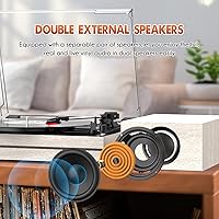 WOCKODER R612 Vinyl Record Player with External Speakers — image 2