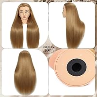 BaodanHair Mannequin Head 28 Inch Blonde Human Hair with Stand — image 5