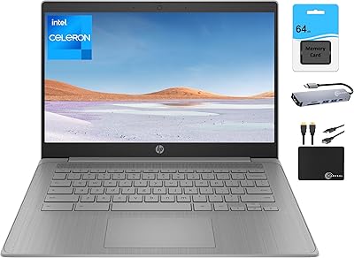 HP 2024 14″ Chromebook, Intel Celeron N4120, 4GB RAM, 128GB Storage