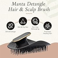 Manta Original Anti-Breakage Hairbrush – Black-Gold — image 2