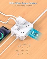 HANYCONY 25 Ft Extension Cord with 8 Outlets and 4 USB Ports — image 6