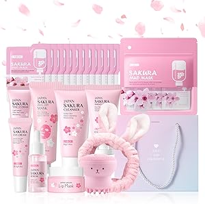 LAIKOU Sakura Skincare Set for Teen Girls, 34PCS Review