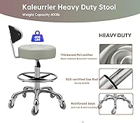 Kaleurrier Swivel Stool Chair with Back Rest (Grey) — image 6