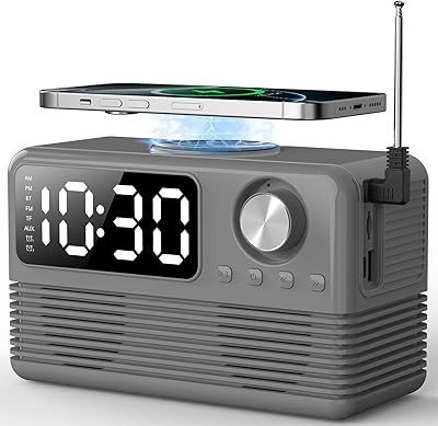 FlyShow 15W Fast Wireless Charger with Bluetooth Speaker and Alarm Clock