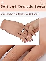 PALPTASN Silicone Practice Hand for Acrylic Nails with Stand Bracket (Right Hand, Ivory White) — image 2