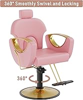 LOUVIXA Barber Chair Modern Pink — image 4
