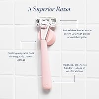 Athena Club Women's Razor Shave Kit, Rose Handle + 6 Blade Refills + Super Pink Glossy Shave Oil — image 3