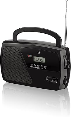 GPX R633B Portable Shortwave AM/FM Clock Radio