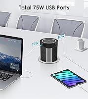 HEZI Pop Up Outlet with Wireless Charger, 8 AC Outlets & 4 USB Ports — image 3