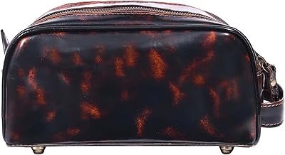 Aaron Leather Goods 10″ Premium Leather Toiletry Travel Pouch