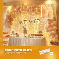 HOLITS Tulle Curtain Backdrop with 300 LED Lights, 10ft x 10ft — image 7