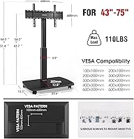 AOKCOS Rolling TV Stand for 43-75 Inch TVs — image 2
