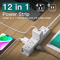 Addtam 20FT Extension Cord with Multiple Outlets — image 2