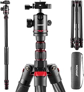 NEEWER Upgraded 80.7″ Carbon Fiber Camera Tripod Monopod N55CR