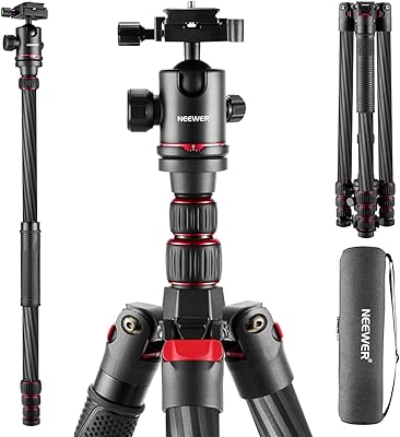 NEEWER Upgraded 80.7″ Carbon Fiber Camera Tripod Monopod N55CR