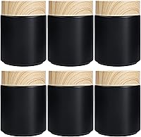 Furnido 6 Pack 8 oz Black Round Glass Jars — image 1
