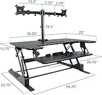 Mount-It! MI-7934 Standing Desk Converter Dual Monitor Mount 36″ — image 7