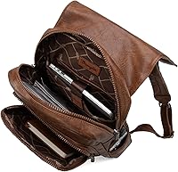 Montana West × Wrangler Brown Leather Laptop Backpack for Women Men — image 4