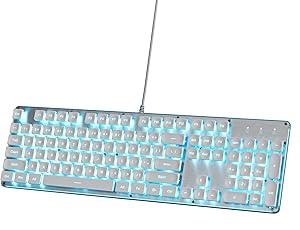 Owpkeenthy White Typewriter Gaming Keyboard Review