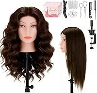 Cenoz 26″ Human Hair Mannequin Head Dark Brown — image 1