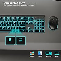 POWZAN RF425 Backlit Wireless Keyboard and Mouse Combo — image 3