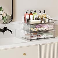 Aurblozen Clear Stackable Makeup Organizer with Drawer — image 6