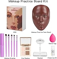 Bueuo Makeup Practice Face with Brushes and Sponge Set, Black — image 6