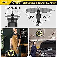 CRST 50 FT Retractable Extension Cord Reel with 3 Outlets — image 4