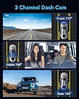 YouthCity XCS-JLYR 3-Channel Dash Cam 4K Front, Rear & Inside — image 2