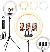 SH 19-inch LED Ring Light with 8ft Stand and 3 Phone Holders — image 1