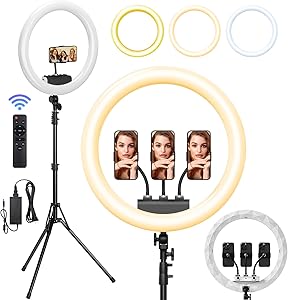 SH 19-inch LED Ring Light with 8ft Stand and 3 Phone Holders Review