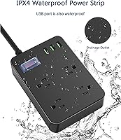 Jgstkcity Outdoor Power Strip with USB, 4 Outlets, 15 Ft Cord, Surge Protector — image 2