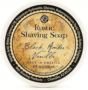 WSP Luxury Rustic Shaving Soap Black Amber Vanilla 4.4oz Review