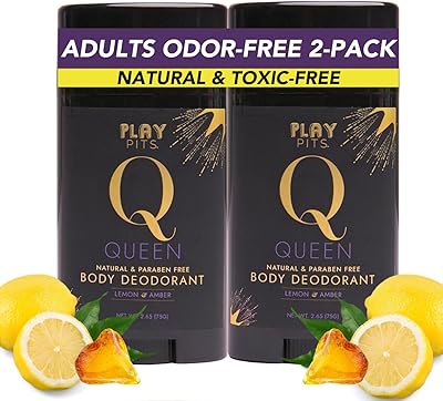 Play Pits Natural Deodorant Queen Scent - 2 Pack, 2.65 Oz