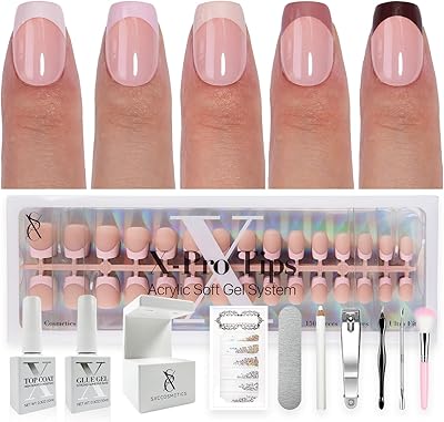 SXC Cosmetics French Tip Press On Nails XS Square ST113KIT