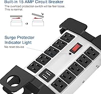 CCCEI Heavy Duty Power Strip with USB Ports — image 4