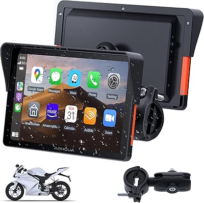 APHQUA 722 Motorcycle GPS Navigation System with Apple CarPlay & Android Auto