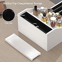 upcessory Wooden Cologne Organizer for Men – 4-Tier White with Velvet Drawer — image 2