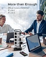 JACKYLED Power Strip Tower with 20 Outlets and 6 USB Ports — image 2