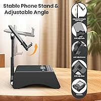 JTEMAN Bluetooth Speaker Stand with Alarm Clock — image 4