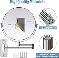 HOMEMIRO 9-Inch Wall Mounted Magnifying Makeup Mirror 1X/10X Magnification — image 7