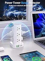 UWIWUTEI Power Strip with Wireless Charger 17-in-1 — image 6
