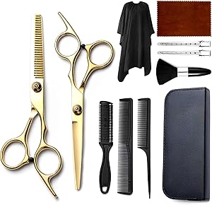 EOIFIV Hair Cutting Scissors Kit 11PCS Gold Review